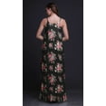 thumbnail image 2 of Bimba Black Floral Leaves & Begonia Spaghetti Strap Womens Sleepwear Nightgown Ladies Nightwear Nursing Sleep Dress XXX-Large, 2 of 5