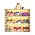 thumbnail image 3 of Furvclv Shoe Storage Box, 3-Tier Shoe Box With Sliding Glass Door, Modern Shoe Rack Organizer, Stackable Shoe Storage Bin With LED Light For Display Sneakers, 3 of 7