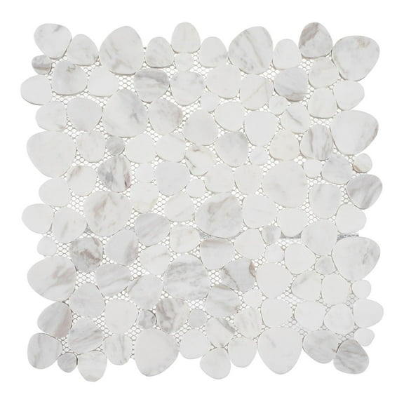 Oasis Halo Gray Pebble Stone Look Natural Stone Mosaic Wall and Floor Tile