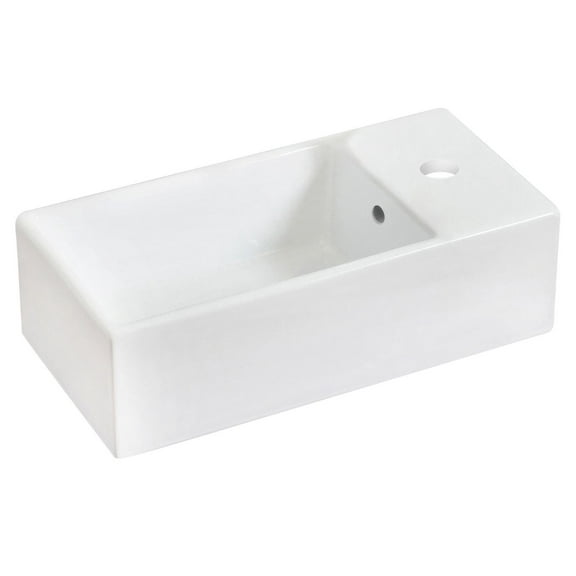 American Imaginations 21-in. W Above Counter White Bathroom Vessel Sink For 3H4-in. Center Drilling AI-582