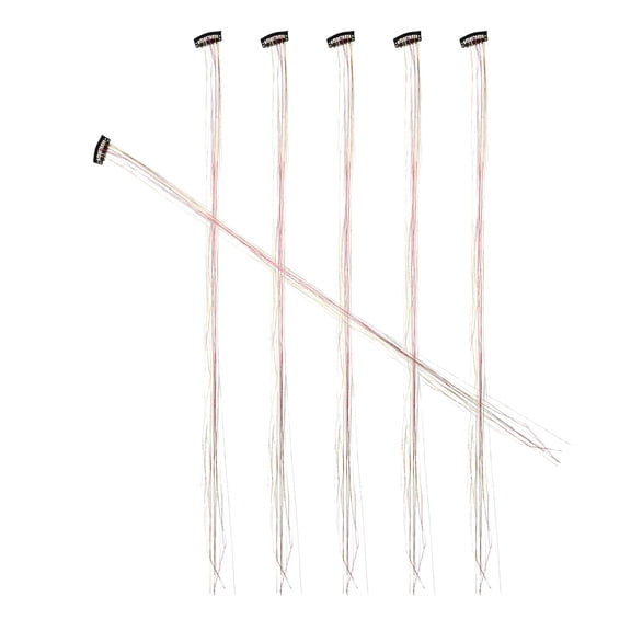 LOLIPPYY 6Pcs Sparkling Hair Tinsel Strands Colored Clips in Extensions for Hairstyling