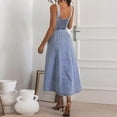 thumbnail image 5 of utcoco Denim Dress for Women Sleeveless Button Down Slim Fit Midi Jean Dresses for Women 2026, 5 of 6
