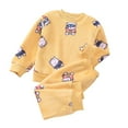 thumbnail image 1 of Gibobby Conjunto de Sudadera y Leggings de Lana Conjunto de pijama de forro polar de invierno para niños y niñas, ropa de dormir de franela cálida, 2 piezas(Amarillo,11-12 Años), 1 of 3