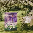 thumbnail image 3 of He is Risen Spring Garden Flags Easter Cross Lily Burlap Yard Flag Purple Lilies Butterfly Resurrection Theme Garden Flags for Faith Religious Church Easter Day Party Supplies 12 x 18 Inches, 3 of 3
