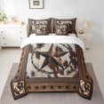 thumbnail image 2 of jejeloiu Cow Cattle Hide 7-Piece Twin Bedding Sets,Rustic Texas Stars Bedding Comforter Set,Country Farmhouse Lodge Sheet Sets For Boys Kids,Microfiber Bedroom Decor Reversible, 2 of 8