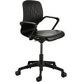 thumbnail image 3 of Safco Shell Desk Chair Black Vinyl Plastic Seat - Black Plastic Back - Steel Frame - 5-Star Base, 3 of 3