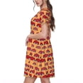 thumbnail image 2 of Easygdp Red Cars para Vestido Transpirable de Mujer, Vestido Suelto de Manga Corta con Pliegues y Bolsillos para el Verano, 2 of 6