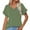 Army Green, variant on Women's Casual Summer T Shirts Cotton Short Sleeve V Neck Tops Tshirts Army Green M