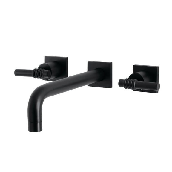 Kingston Brass KS6020ML Milano Two-Handle Wall Mount Roman Tub Faucet, Matte Black