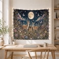 thumbnail image 5 of Deer Family in a Moonlit Wildflower Meadow, Dreamy Celestial for Wildlife Fans, Nature Inspired Decor, Housewarming Gift, Tapestry Wall Hanging for Bedroom and Living Room, 5 of 7