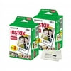 fujifilm instax mini instant film 4 pack 40 sheets (white) for fujifilm mini 8 & mini 9 cameras + quality photo microfiber cloth