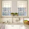 thumbnail image 2 of Ocean Starfish Blue 3-Piece Kitchen Curtain Set, Rod Pocket Kitchen Curtain Valance and Tiers Set, Washable Drape Window Treatment Set, Summer Ocean Animal Wood, 2 of 5