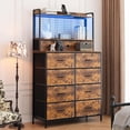 thumbnail image 1 of CazToi Smart Dresser 11-Drawer Fabric Organizer with RGB LED Lights Wireless Charging Station, 1 of 9