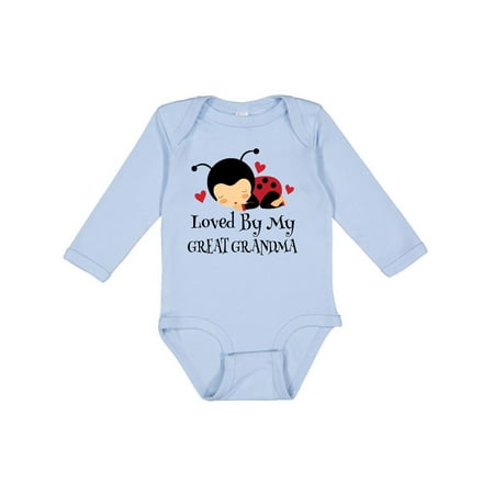 

Inktastic Loved by My Great Grandma Girls Long Sleeve Baby Bodysuit