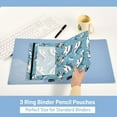thumbnail image 5 of 2 Pack Pencil Pouch for 3 Ring Binder Smooth Zipper Folders with Pockets Clear Window Pencil Case Cute Cartoon Sharks, 5 of 6