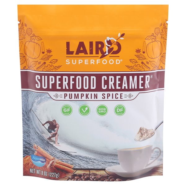 Laird Superfood Pumpkin Spice Coffee Creamer - Limited Edition Festive Flavors Made with Real Pumpkin and Organic Spices, 8oz Bag
