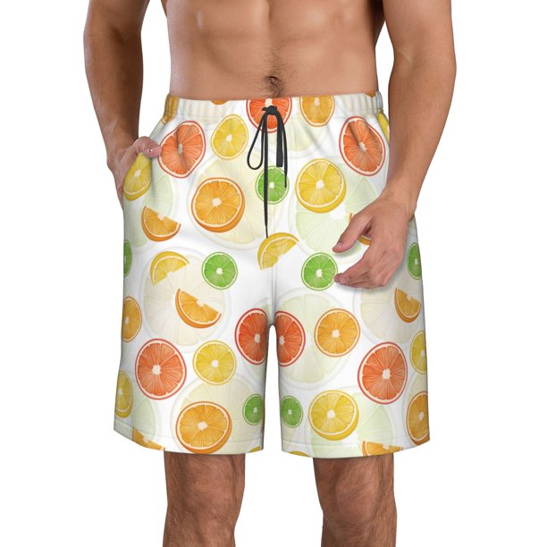 Fotbe Colorful Lemons Trajes de Baño Estampados para Hombre, Shorts de Verano de Secado Rápido, Ropa de Playa, Bañadores-Medium