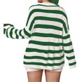 thumbnail image 6 of Womens Plus Size 2 Piece Striped Knit Set Long Sleeve Tops and Shorts Oversized Lounge Outfits, 6 of 7