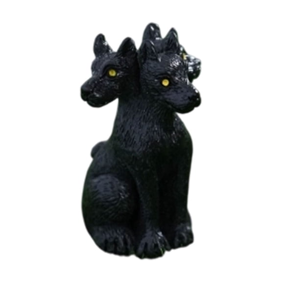 Leeye Decor Ornament Desktop Dark Resin Figurine for Collectible and 3 Two Headed Halloween Home Desk Shelf Dog