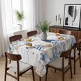 thumbnail image 6 of Coastal Eucalyptus Leaf Table Cloth Waterproof Tablecloths, Ocean Blue Gnomes Starfish Wood Grain Tablecloth Dining Table Cover for Kitchen Party Tabletop Outdoor, Rectangle Tablecloth 60x102 Inch, 6 of 9
