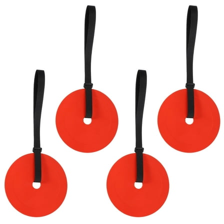 Uxcell Soccer Goal Target, Agility Hockey Shooting Goal Target Discs with 4 Straps Training Equipment, 4 Pcs & Rubber & Red -Fit For(Lacrosse Soccer Baseball