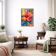 thumbnail image 3 of Framed Canvas Wall Art Vibrant Hibiscus Floral Print for Living Room Decoration - 24"x36" NATURAL, 3 of 8
