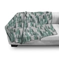 thumbnail image 3 of Geometric Forest Soft Flannel Fleece Throw Blanket, Simplistic Winter Forest Xmas Season Grunge Effect Backdrop, Cozy Plush for Indoor and Outdoor Use, 50" x 60", Reseda Green Pale Grey, by Ambesonne, 3 of 6