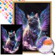 thumbnail image 1 of (ZQS423) Diamante AB Parcial Diamante Serie Animal Ángel Gato Diamante Resina 40 * 55 CM Tamaño Del Lienzo 45 * 60 CM, 1 of 9