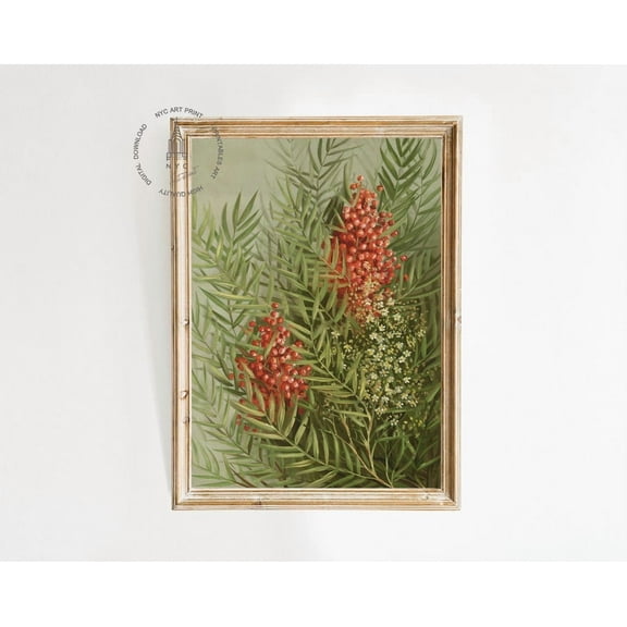 Kna Prints - 1 Pc Poster Vintage Christmas Tree Print, Motain Ash Print, Christmas Printable Wall Art, Botanical Print, Christmas Decor, UNFRAMED-8x12