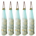 thumbnail image 1 of Hanging Mesh Storage Bags For Vegetables,Potatoes,Onions,Garlics,Long and Large Reusable Net Storage Tote Bags for Fruit Veggies Green Pepper or Garbage Bag Pack of 5 (Blue), 1 of 9