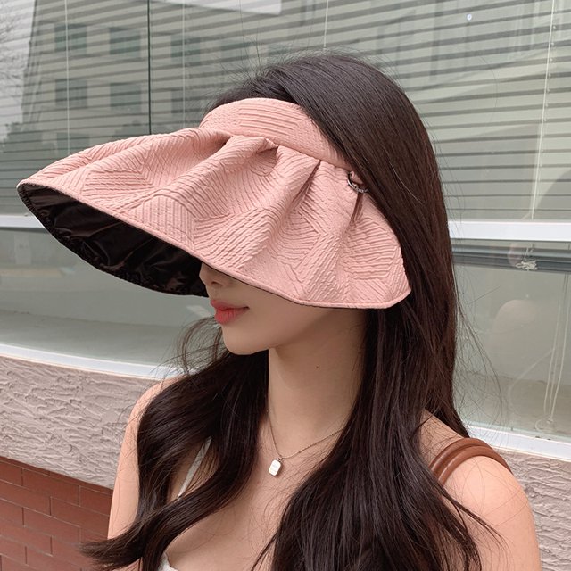 LinYooLi Sunshade Hat For Women, UV Protection, Summer Cycling, Sun Protection, Thin Brimmed Hat, Face Covering, Hollow Top Shell Hat