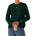 thumbnail image 1 of Suéter PRETTYGARDEN 2025 con Botones Cuello Redondo Verde Oscuro S, 1 of 8
