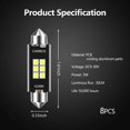 thumbnail image 2 of GFDYREE 8 PCS Car LED Car Bulb Kit Set, 41mm High Brightness Car LED Reading License Plate Light, Error Free LED Double Tip Light for Interior Map Dome Lights and License Plate Courtesy Ligh, 2 of 7