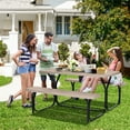 thumbnail image 2 of Gymax Picnic Table Camping Picnic Bench Set Backyard Garden Patio Dining Party, 2 of 10