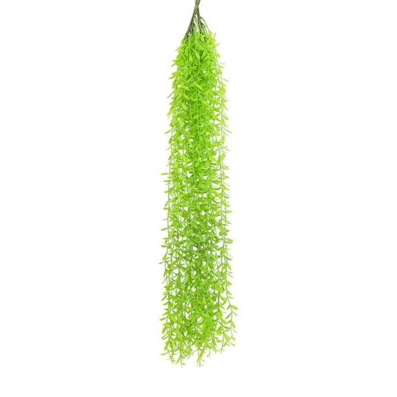 Bcylexb 5-Pack 39.4" Weeping Willow Leaf Rattan Hanging for Ceiling and Wall, Simulation Green Plants for Indoor Decor, Plastic Fake Foliage for Living Room, Light Green