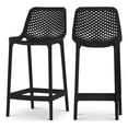 thumbnail image 1 of Meridian Furniture Tabouret de Patio Extérieur Noir Mykonos (Ensemble de 4), 1 of 8