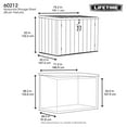 thumbnail image 6 of Lifetime 6.26 ft. x 3.5 ft. x 4.33 ft. Heavy Duty 75 cubic feet Vertical Plastic Storage Shed, Brown (60212), 6 of 9