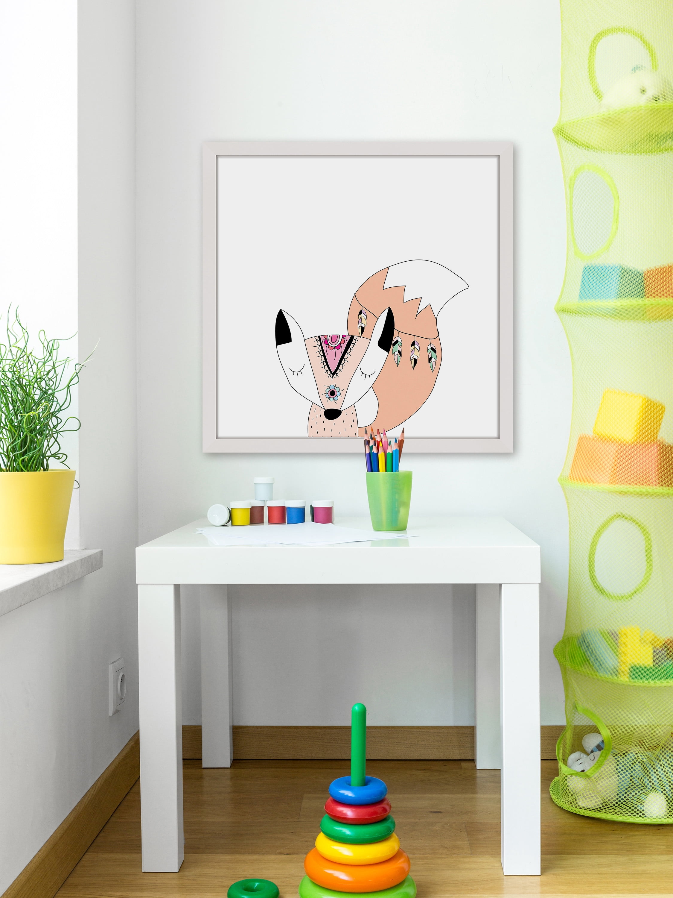 "Square Fox" Framed Painting Print