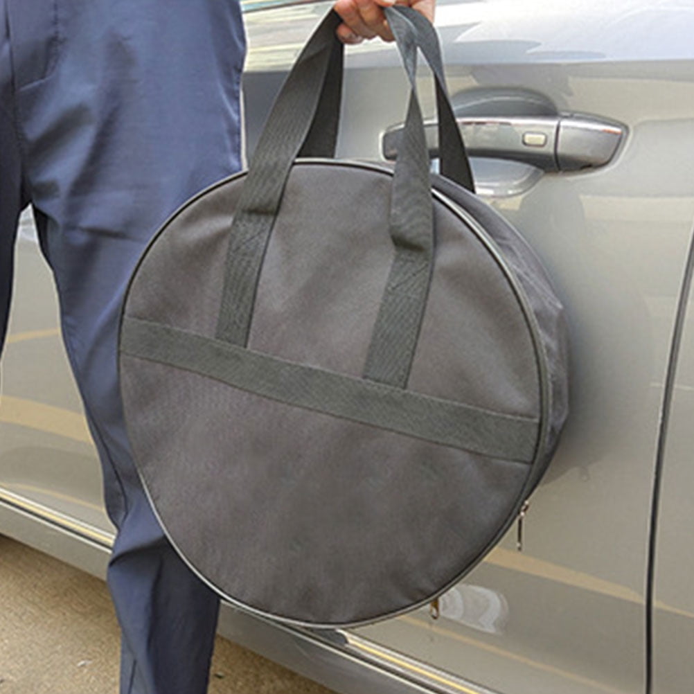 BESTONZON Round Black Tool Organizer Bag with Large Capacity for Automotive Maintenance