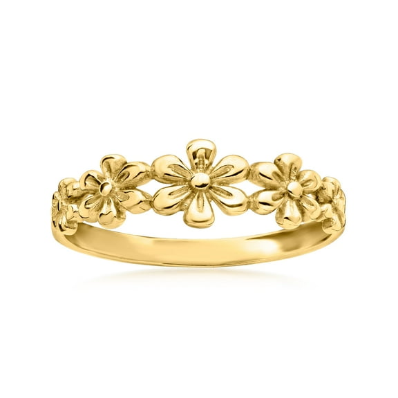 Ross-Simons 10kt Yellow Gold Multi-Flower Ring, Women's, Adult