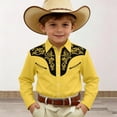 thumbnail image 2 of Bobifish Toddler Kids Button Down Shirts Long Sleeve Fall Western Denim Color Block Shirts Boys Girls Oktoberfest Outdoor Holiday Tops, 2 of 4
