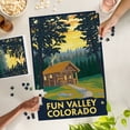 thumbnail image 2 of Lantern Press 1000 Piece Jigsaw Puzzle, Fun Valley, Colorado, Cabin Scene, 2 of 5