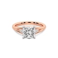 thumbnail image 4 of IGI Certified 4 Carat Princess Shape Lab Grown Diamond Engagement Ring | 14K Rose Gold | Erica Swan Split Shank Diamond Ring | FG-VS1-VS2 Quality Friendly Diamonds, 4 of 6