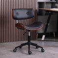 thumbnail image 2 of PU Leather Computer Chair Home Office Chair Lift Swivel Armless Study Comfortable Simple Backrest Seat Bedroom Dormitory Chair My Lux Decor Round, 2 of 14