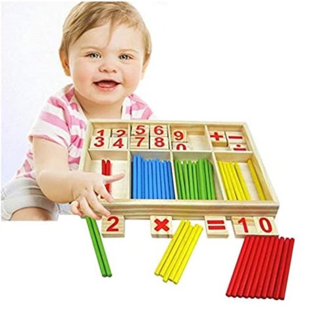Wooden Toy Round Number Stick Combined Counting Stick