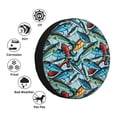 thumbnail image 4 of Salouo Colorful Fishing Baits Print Spare Tire Cover 14-17 inch Spare Tire Protector Universal Tough Tire Wheel Cover for Trailer SUV and Truck-15 inch, 4 of 6