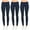 Solid (3PK: Navy/Navy/Navy), variant on "Women's Cotton Stretch Ankle Length Slim Fold-Over Tight Leggings // Solid (2PK: Black/Black), Size: S"