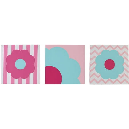 Little Bedding by NoJo Tickled Pink 3-Pack Wall Art