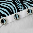 thumbnail image 4 of Homewish Leopard Zebra Print Curtains Pack of 2 (42x84 Each) for Teesn Female Men,Geometric Stripes Curtains Blackout,Black Teal Bedroom Curtains,Ultra Soft Home Decor, 4 of 6