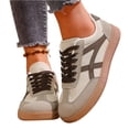 thumbnail image 5 of Casual Sneakers for Women Lightweight Lace Up Tennis Shoes | Non-slip Lace Up Fashion Sneaker, Round Toe Retro Walking Shoes, 2026 Trendy Comfortable Trainers, 37, 5 of 8